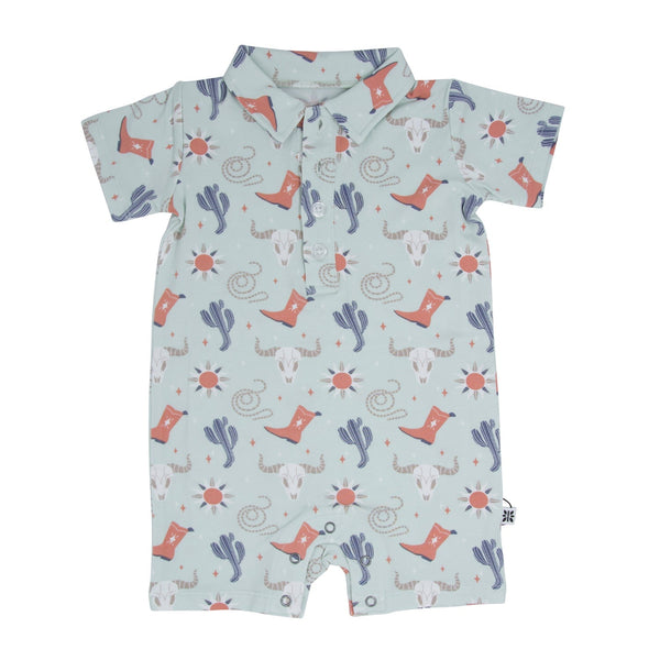 bulls-boots-lasso-western-polo-romper Sweet Bamboo - Sophia's StyleRompers-1